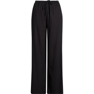 Nordstrom Linen Blend Drawstring Pants in Black at Nordstrom, Size Xx-Small
