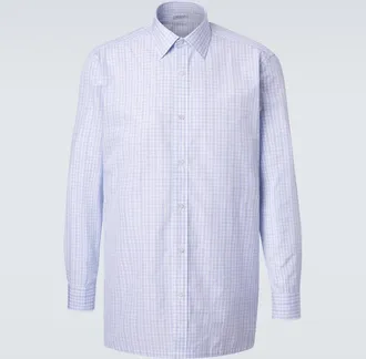 Charvet Checked cotton poplin shirt