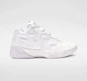 Converse Voltage Mid Ladies Triple White Leather High Top Sneakers