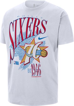 Nike Philadelphia 76ers Hardwood Classics Nike Mens NBA T-Shirt in White | HV5706-100