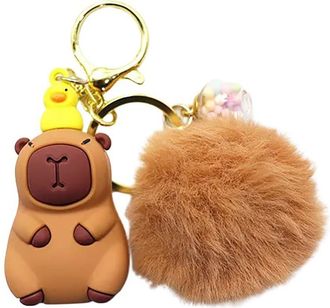 Generic car pendant suitable for making gifts for friends and relatives Kapybara keychain pendant school bag bag puffer fish pendant Kapybara plush pendant ke