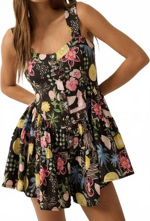 Promesa Tropical Floral-Print Tiered Sleeveless Romper In Multi