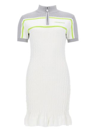 Casablanca Grey Tennis Neon Stripe Polo Shirt Dress