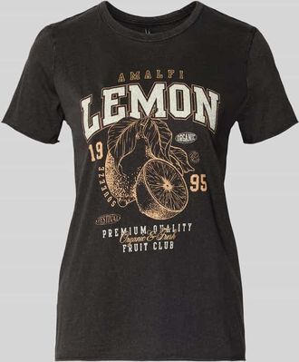 Only Regular Fit T-Shirt aus reiner Baumwolle Modell LUCY in Metallic Black, Gr&ouml;&szlig;e XL