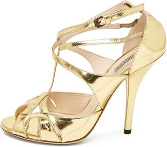 Bottega Veneta Sandali metallizzati 120mm - Oro