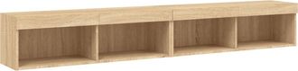 vidaXL Vidaxl - Muebles De Tv Con Luces Led 2 Uds Roble Sonoma 100x30x30 Cm