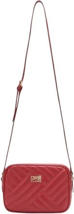 Roberto Cavalli Stijlvolle Schoudertas met Ketting en Topstitching - Dames - Schoudertassen - Rood - ONE Size - Tassen