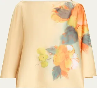 Cinq &agrave; Sept Carole Watercolor Floral Top