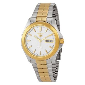 Seiko 5 Automatic Silver Dial Two-tone Mens Watch SNKK94