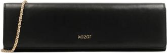 Kazar Elegante zwarte clutch tas met rechthoekige vorm - Dames - Clutches - Zwart - ONE Size - Leer - Tassen