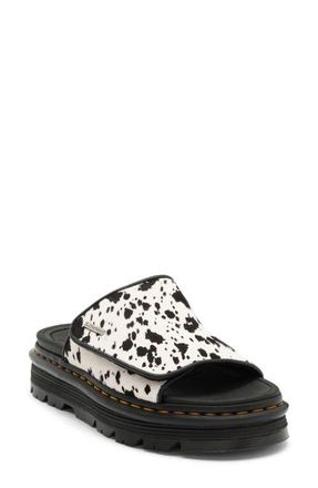 Dr. Martens Zebzag Genuine Calf Hair Slide Sandal in Cream And Black at Nordstrom, Size 10Us