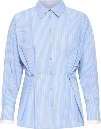 Ichi Camicia a Maniche Lunghe con Bottoni a Righe - - Blouses & Shirts - Donna - Blu - XL