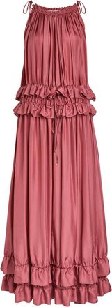 Chloé Gathered Silk Maxi Dress - Mauve - 38 (UK10 / S)