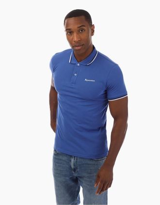 Aquascutum Mens Slim Fit Short Sleeve Polo Shirt - Blue - Size: 40