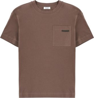 Brunello Cucinelli Brown Solid Crew Neck T-Shirt