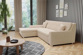 Domo Collection Ecksofa »Treviso viele Bezüge, auch in Cord, L-Form, B/T/H: 267/80/83 cm« wahlweise mit Bettfunktion, incl. Zierkissen, hochwertige Steppung
