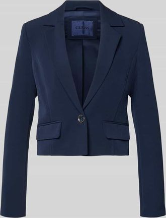 Guess Cropped Blazer mit Reverskragen Modell Leila in Marine, Gr&ouml;&szlig;e XL