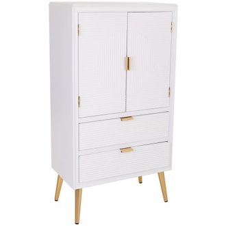Wanderlust Deco Armario De Madera Blanco 62x36,5x118