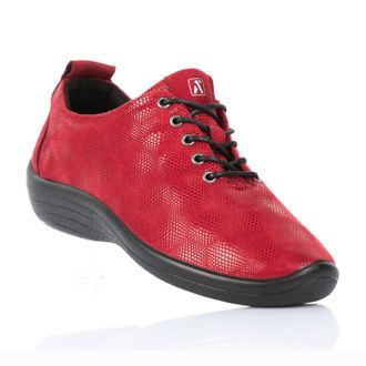 Arcopedico Womens Lanin Vegan Travel Shoe In Carmine Red Stardust
