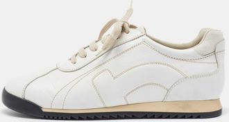 Ferragamo White Leather Low Top Sneakers