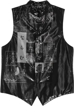 Yohji Yamamoto Gilet con stampa grafica - Nero