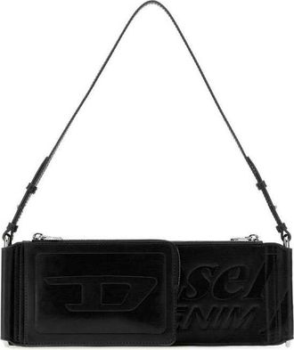 Diesel Black Synthetic Leather Flag-D Shoulder Bag