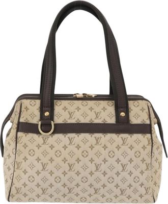 Louis Vuitton Josephine Handbag Mini Lin Khaki Canvas Handbag (Pre-Owned)