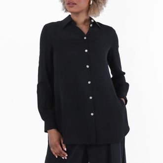 Ferragamo Mulberry Silk Georgette Shirt, Brand Size 44 ( US Size 10 )