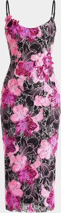 Helsi Emilia Sequin Floral Bodycon Midi Dress