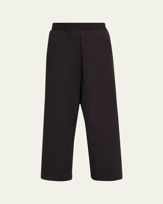 Plan C Cotton Straight-Leg Crop Pull-On Trousers
