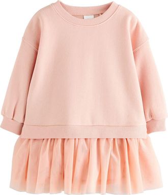 Next Kids Mixed Media Sweatshirt Dress in Pink at Nordstrom, Size 12-18M