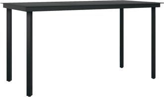 vidaXL Mesa de comedor de jardín acero y vidrio negra 140x70x74 cm Vidaxl