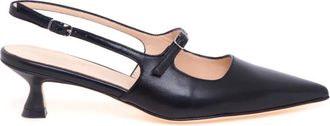 Anna F. Schoenen, Dames, Zwart, 37 EU, Leer, Slingback Pumps