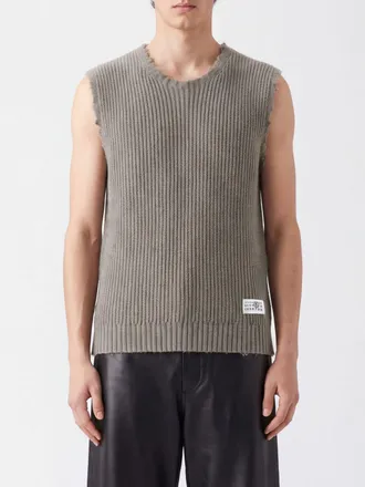 Maison Margiela Gilet in maglia in misto lana con effetto usurato
