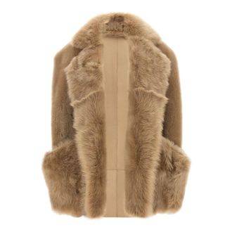 BLANCHA Toscana Shearling Vest - female - Blancha - Waistcoats - Beige - 2XS - Jackets