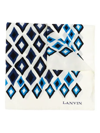 Lanvin Silk Scarf with Geometric Diamond Pattern