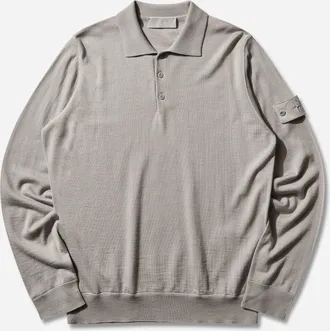 Stone Island Men s Ghost Light Pure RWS Wool_S.I. Polo Sweater Dust Grey