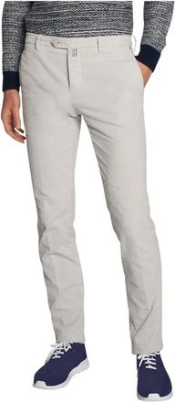 Kiton Stretch Katoen Glacier-Grey Slim Fit Broek - Heren - Slim Fit Broeken - Grijs - W35 - Katoen - Broeken