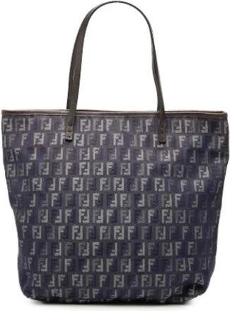 Fendi Pre-owned Tote Bag - Dames - Vintage Shopper - Blauw - ONE Size - Leer - Vintage