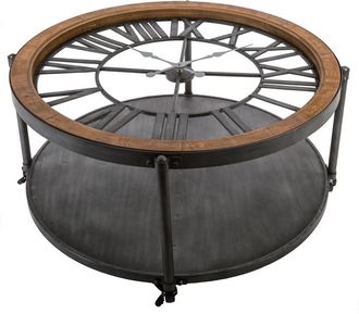 Atmosphera Mesa De Centro chrono - Metal Y Madera D. 90 Cm - Atmosphera Cr&eacute;ateur DInt&eacute;rieur