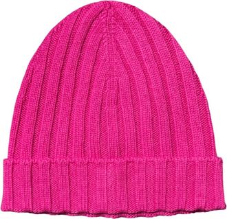 Gran Sasso Ribbel Kasjmier Muts - Heren - Hoeden - Roze - ONE Size - Kasjmier - Accessoires