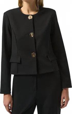 Joseph Ribkoff Long Sleeve Boxy Blazer Jacket In Black