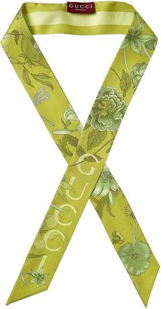 Gucci Printed Silk Twill Ribbon Scarf
