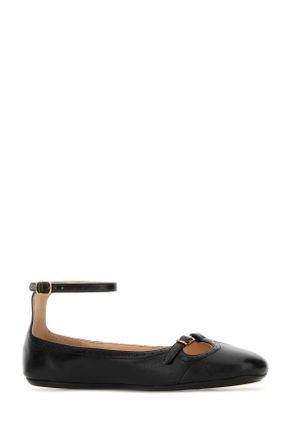 Chlo&eacute; Black Flat Shoes