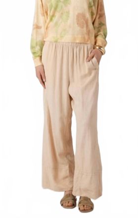 Dex Clothing Wide Leg Linen Pants In Sandy Blush