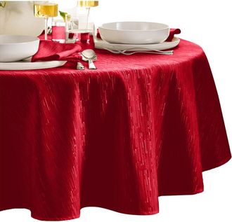 Elrene Continental Solid Texture Water & Stain Resistant Round Tablecloth