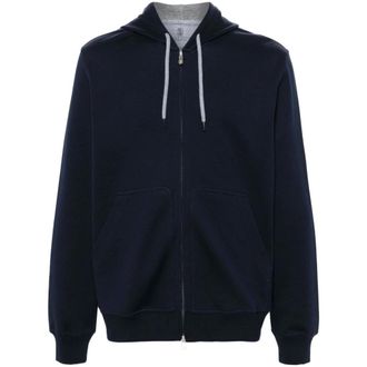 Brunello Cucinelli Hoodies & sweatvesten, Heren, Blauw, S, Zip-throughs
