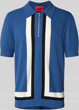HUGO BOSS Regular Fit Poloshirt mit Woll-Anteil Modell SHOLPONE in Blau, Größe XL