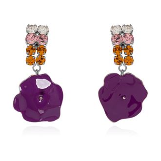Marni Messing Oorbellen - Dames - Oorbellen - Paars - ONE Size - Accessoires