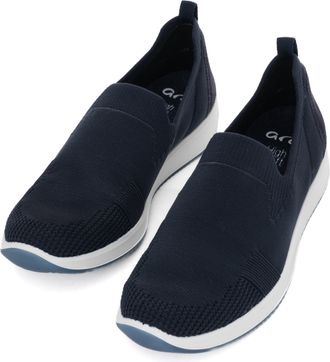 Ara Slipper ARA LISSABON, Damen, Gr. 7,5 (41,5), blau (nachtblau), Textil, Veloursleder, unifarben, Basic, Schuhe Slipper, Slip-On-Sneaker, Schlupfschuh, 
